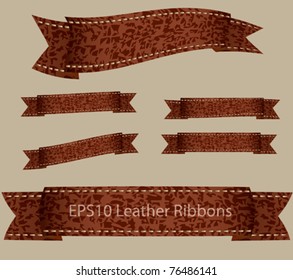 leather brown ribbons