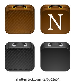 Leather Business portfolio round corner logo or icon template 4 variations