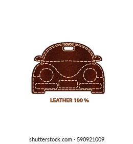 Leather car shape labels and tags vector 10 EPS