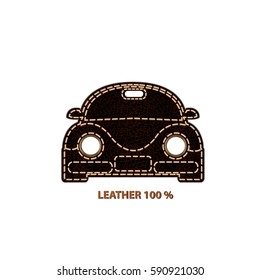 Leather car shape labels and tags vector 10 EPS