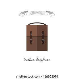 Leather case for documents. Retro aviation. Vector illustration
