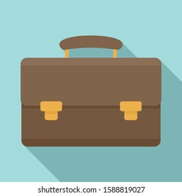 Leather case icon. Flat illustration of leather case vector icon for web design