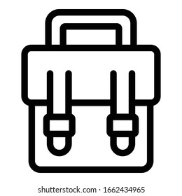 Leather case icon. Outline leather case vector icon for web design isolated on white background