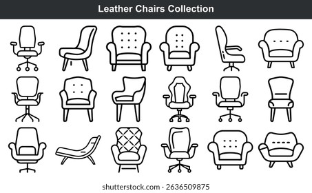 Leather chairs collection various styles office home