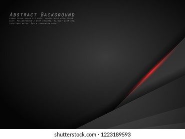 Leather Chrome Automotive background. Black and red metallic background. Vector illustration