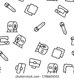 Leather Cloth Material Vector Seamless Pattern Thin Line Illustration