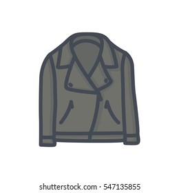 Leather coat colored icon