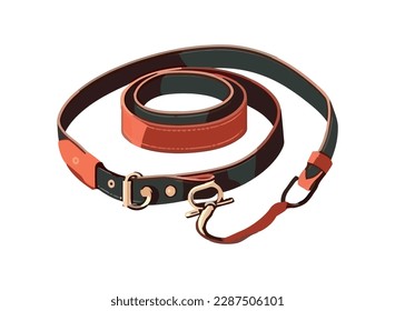 Leather collar for modern canine fashion accessory icon