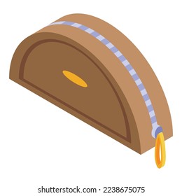 Leather cosmetic box icon isometric vector. Makeup bag. Shop product