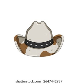 desenho animado chapéu de cowboy de couro. stetson moda, estilo vintage, clássico símbolo de chapéu de cowboy de couro do país.