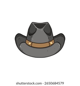 chapéu de cowgirl de couro. banda de abas, clássico vintage, rancho país couro cowgirl chapéu sinal. símbolo isolado vetor ilustração