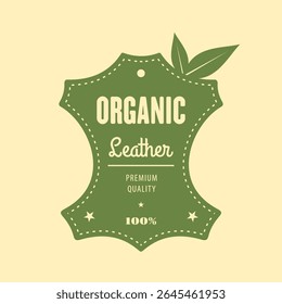 Leather craft, organic leather sign design. Vector illustration
