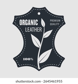 Leather craft, organic leather sign design. Vector illustration