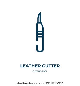 Leather cutter icon. Linear vector illustration from cutting tool collection. Outline leather cutter icon vector. Thin line symbol for use on web and mobile apps, logo, print media.