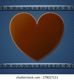  leather design over denim background vector illustration
