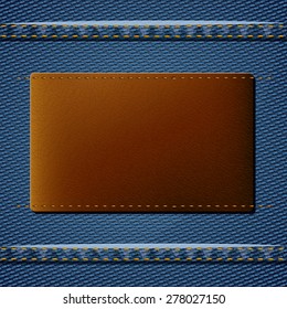  leather design over denim background vector illustration