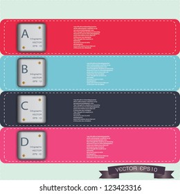 Leather Design template / can be used for infographics / numbered banners / horizontal cutout lines / graphic or website layout vector
