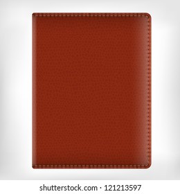 Leather Diary Book Cover Isolate On White Background