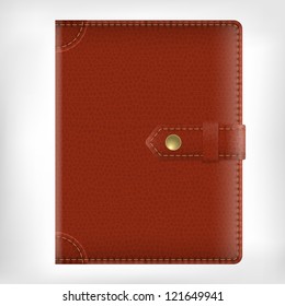 Leather Diary Book Cover Isolate On White Background