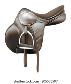 Leather Equestrian Saddle, Vector