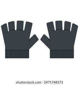 Leather fingerless gloves vector cartoon illustration isolated on a white background.