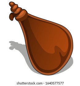 Leather flask isolated on a white background. Vector cartoon close-up illustration