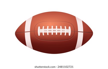 Leather Football. Vector 3D clipart isolated on white background.