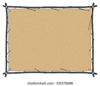 leather frame, with ropes tied for pop up window