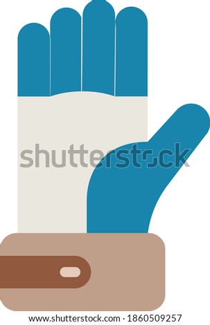 Leather Gloves Concept, Hand Safety Gear Vector Color Icon Design, Arc welding equipment and Metal Work Symbol on white background, Construction and Industrial manufacturing Sign