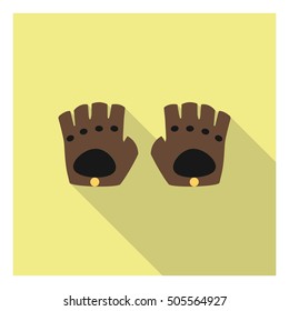 Leather gloves icon in flat style isolated on white background. Clothes symbol vector illustration.