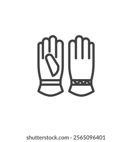 Leather Gloves line icon. linear style sign for mobile concept and web design. Winter gloves outline vector icon. Symbol, logo illustration. Vector graphics