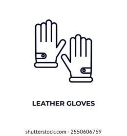 leather gloves outline icon. Linear vector from clothes concept. Thin line leather gloves icon isolated on white background