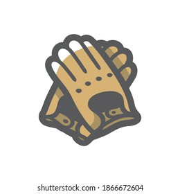 Ilustración del icono del vector de ropa protectora de guantes de cuero.
