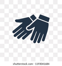 Leather gloves vector icon isolated on transparent background, Leather gloves transparency concept can be used web and mobile