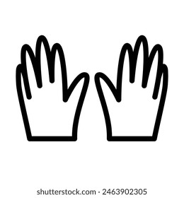 Leather Gloves Vector Line Icon Design