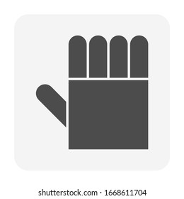 Leather gloves or welding gloves vector icon. Item is a personal protective equipment (PPE) to protect hands of welder from the hazard of welding, cutting and grinding. With heat resistance material.