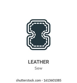 Leather glyph icon vector on white background. Flat vector leather icon symbol sign from modern sew collection for mobile concept and web apps design.