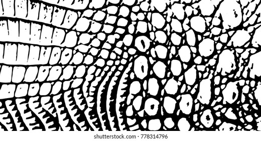 Leather grimy grunge background. Retro texture, leather cushion. Black paint. Background of crocodiles of the skin. Rough wild filled, covering your design for aging. EPS10 vector