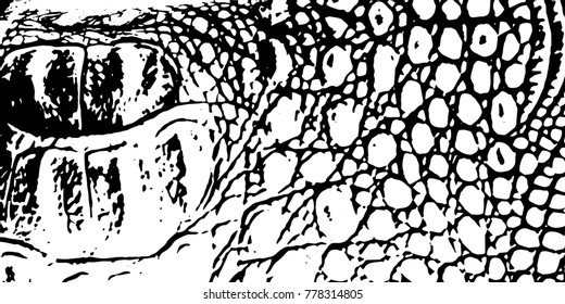 Leather grimy grunge background. Retro texture, leather cushion. Black paint. Background of crocodiles of the skin. Rough wild filled, covering your design for aging. EPS10 vector