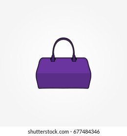 Leather Handbag . Stylish and Elegance Purse. Design Vector Illustration
