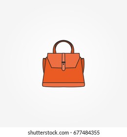 Leather Handbag . Stylish and Elegance Purse. Design Vector Illustration

