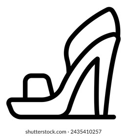 Leather high heels icon outline vector. Fashion designer ladylike pair shoes. Refined modish footwear