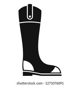 Leather horseback boot icon. Simple illustration of leather horseback boot vector icon for web design isolated on white background