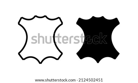 Leather icon. Denoting the material from which the shoes are made (genuine leather). Symbols on shoe labels. Isolated vector illustration on white background.