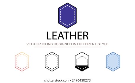 Diseño de icono de cuero con fondo blanco