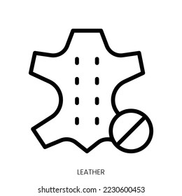 leather icon. Line Art Style Design Isolated On White Background