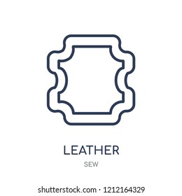 Leather icon. Leather linear symbol design from Sew collection. Simple outline element vector illustration on white background.