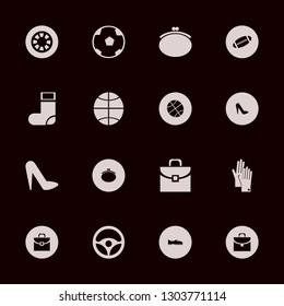 leather icon set with soccer ball, wheel and gloves vector illustration