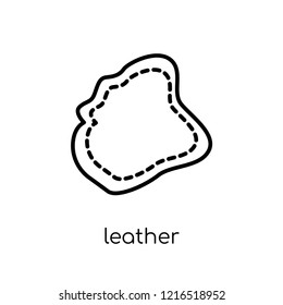 leather icon. Trendy modern flat linear vector leather icon on white background from thin line collection, outline vector illustration
