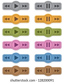 Leather icons for web, applications, electronic and press media. Design templates. Vector illustration